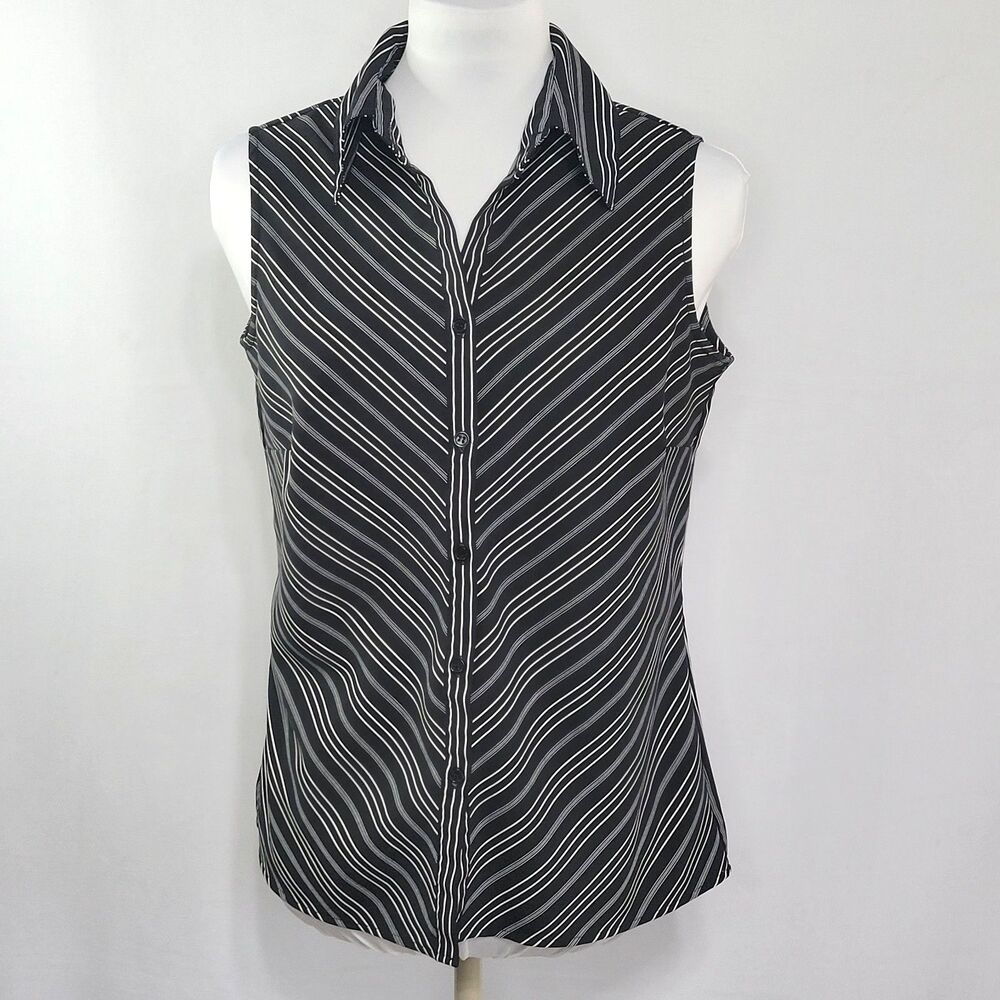 Apt 9 Collar Button Front Stretch Sleeveless Top … - image 1